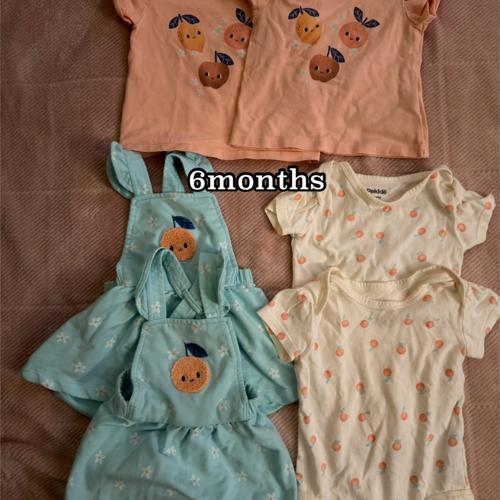 Charming Kids Peach and Cream Dress Set